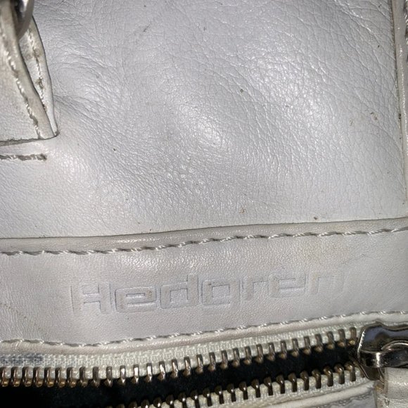 White Real Leather Large Bag, made in India, fits a laptop, Hedgren Inner City - Picture 7 of 7